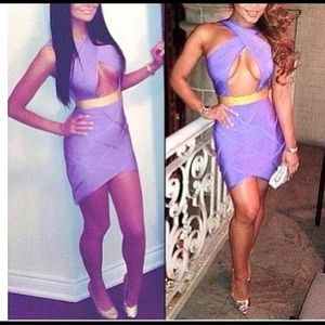 Herve Lager • Gemma Dress in Lilac & Gold